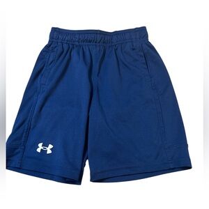 Boys Under Armour Blue Athletic Shorts with Moisture-Wicking Fabric